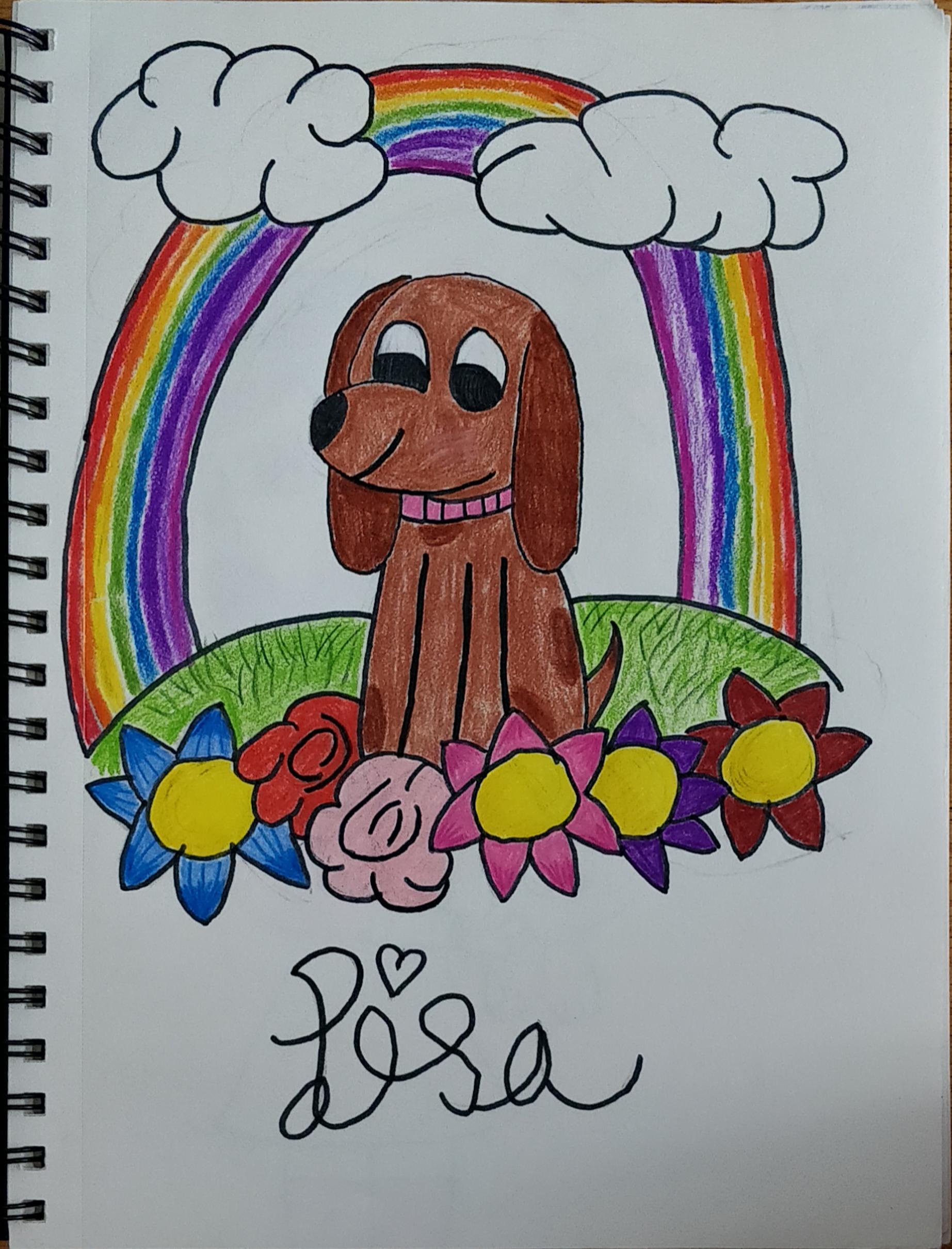 dog in Flowers completed.jpg